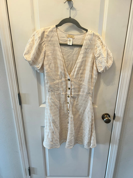 LSpace Short Sleeve Dress Women’s Size Small 4-6 Cream