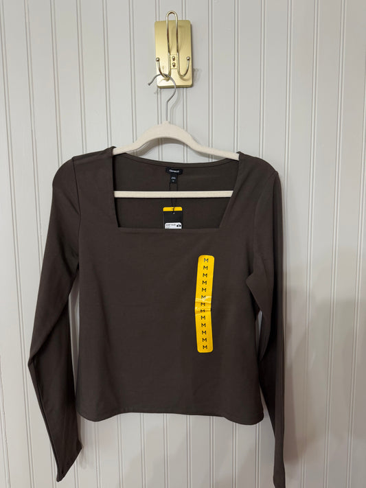 Express Square Neck Top Women’s Medium Brown NWT