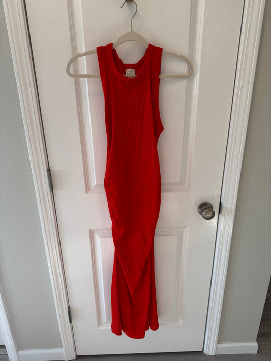 A New Day High Neck Knit Maxi Dress Women’s Medium Red
