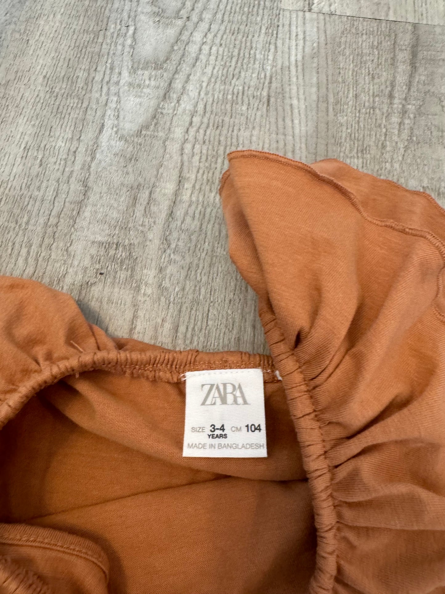 Zara Ruffle Tank Toddler Girl Size  3/4 Years Caramel