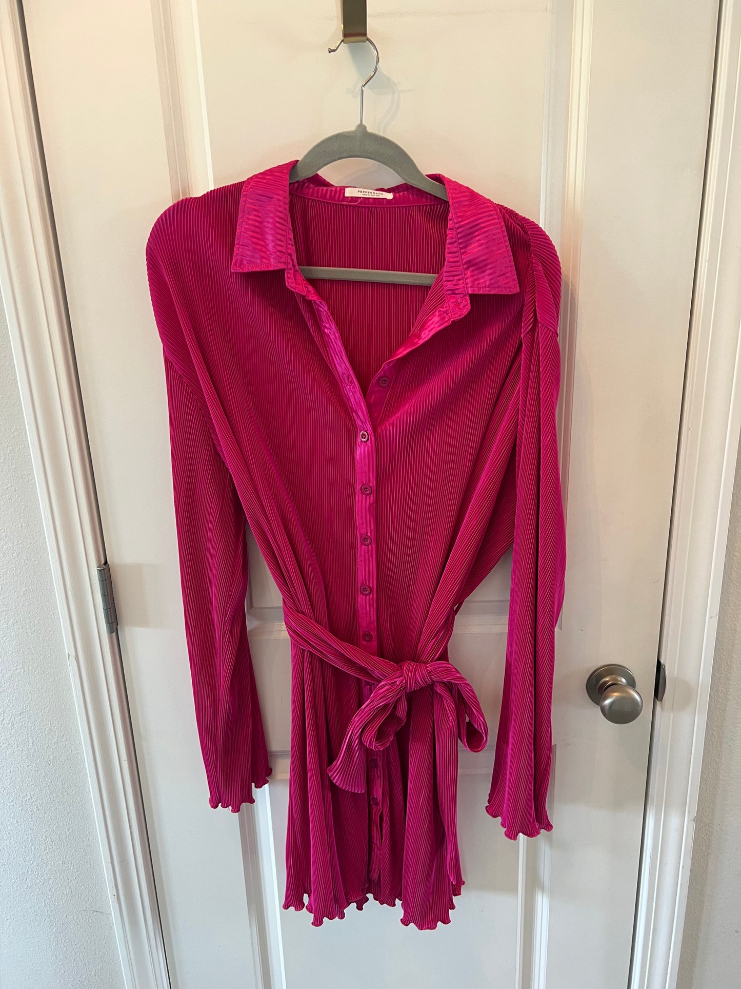 Peppermayo Pleated Shirt Dress Women’s Size 2X 16 Magenta