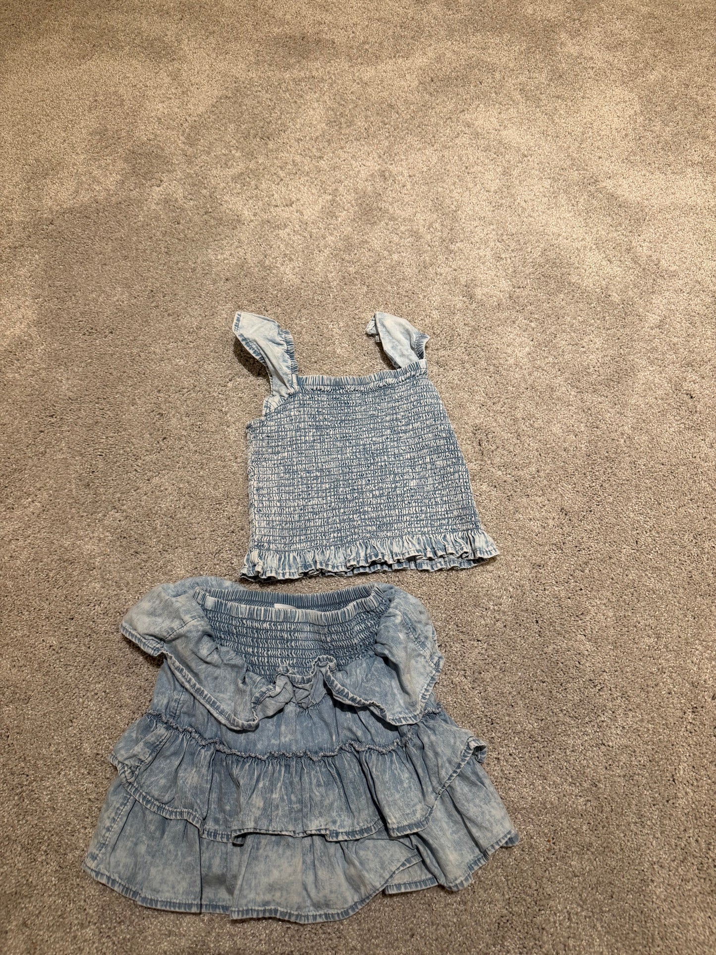 Denim Skirt & Top Matching Set Toddler Size 4T