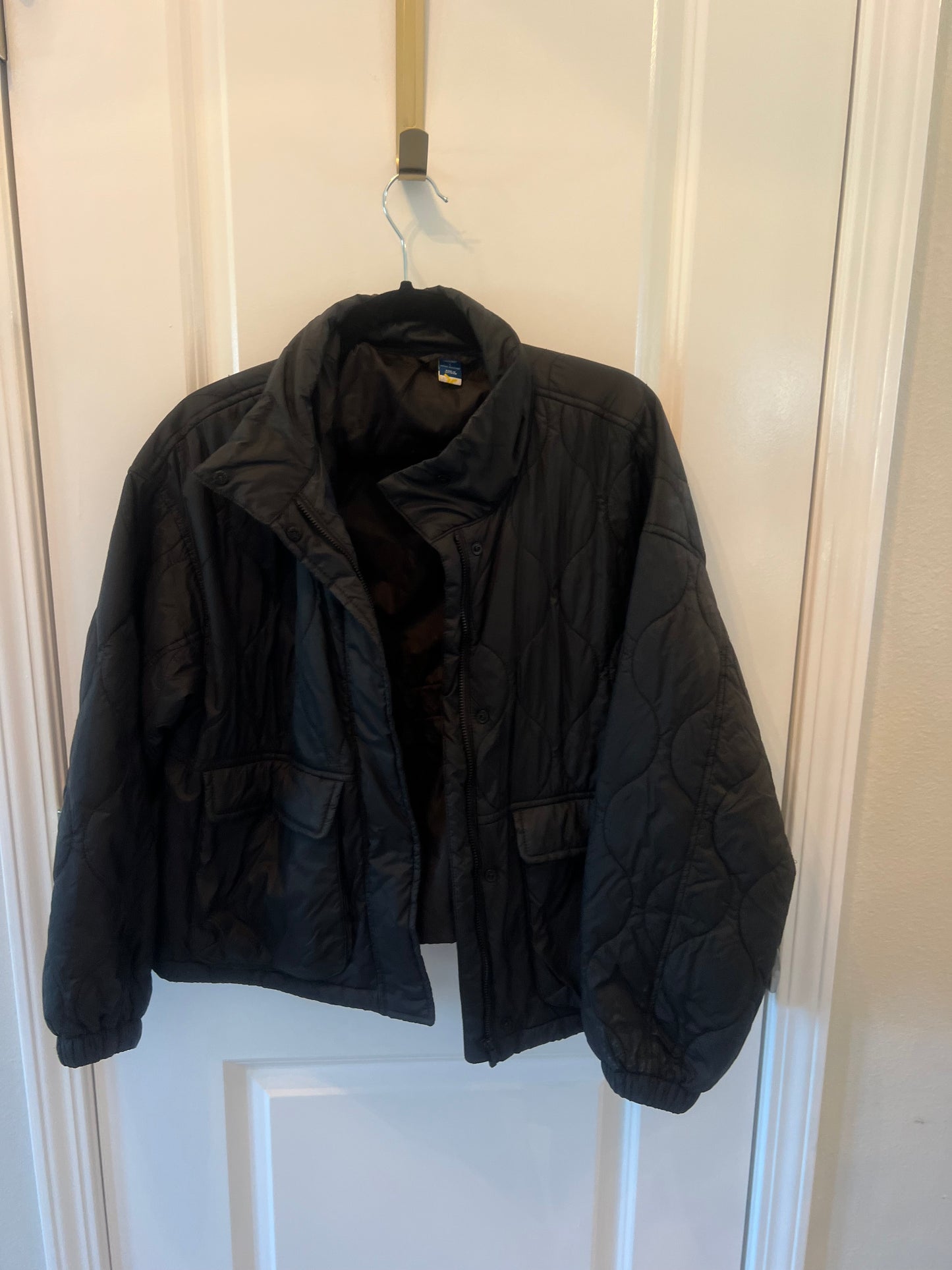 Old Navy Quilted Jacket Water Resistant Women’s Size Small Black