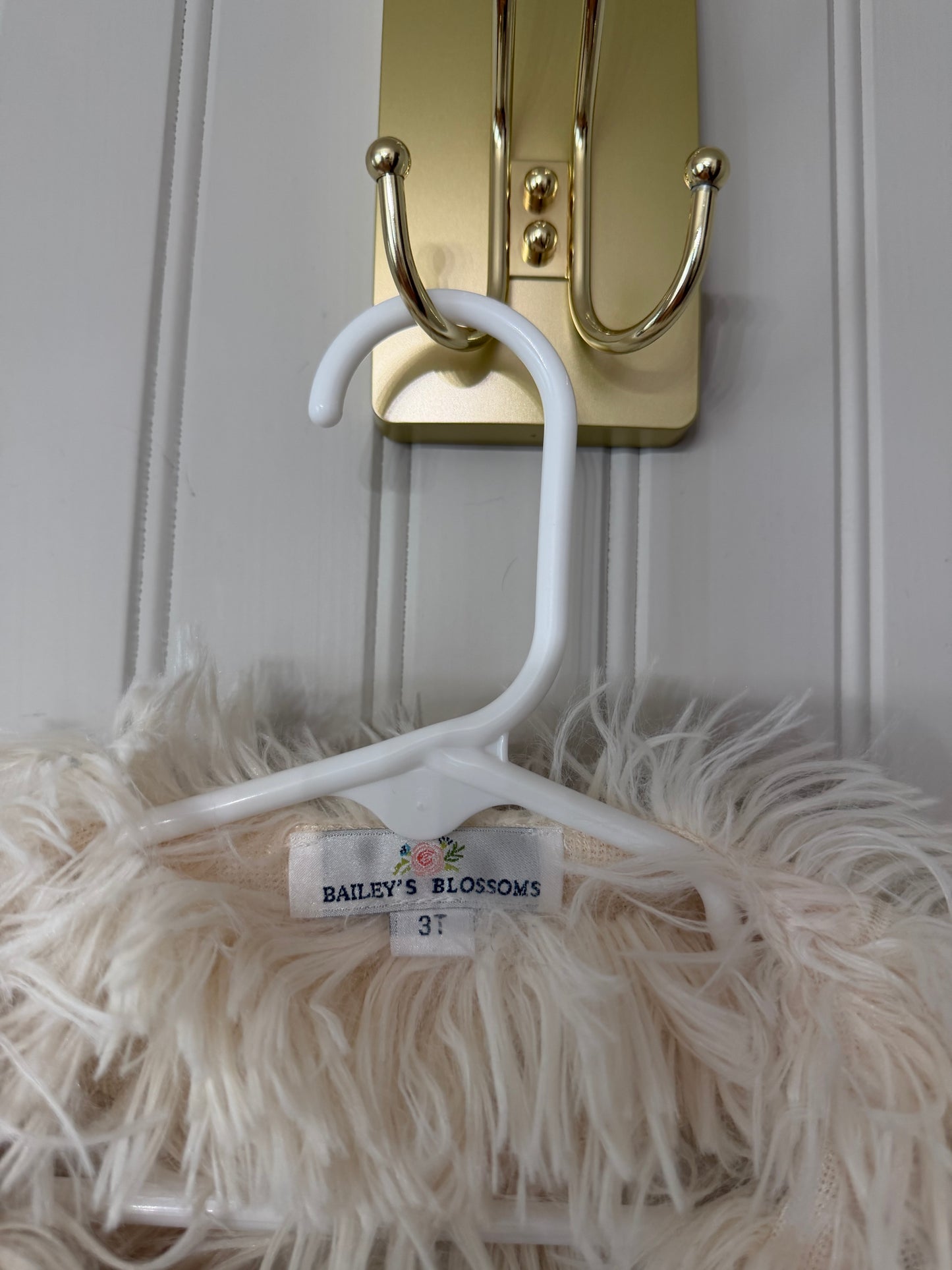 Bailey Blossoms Faux Fur Coat Toddler Size 3T