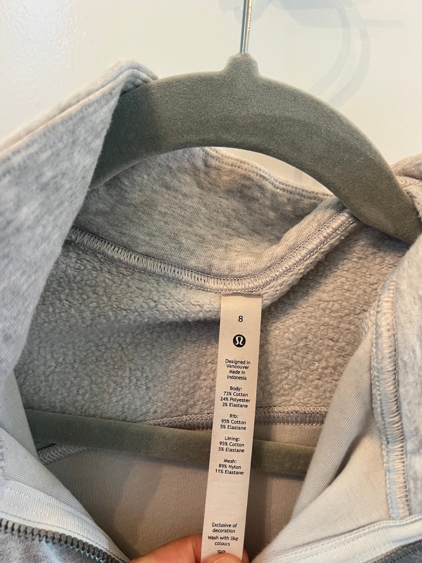 Lululemon Full Zip Hooded Jacket Women’s Size 8 (Medium) Heather Gray