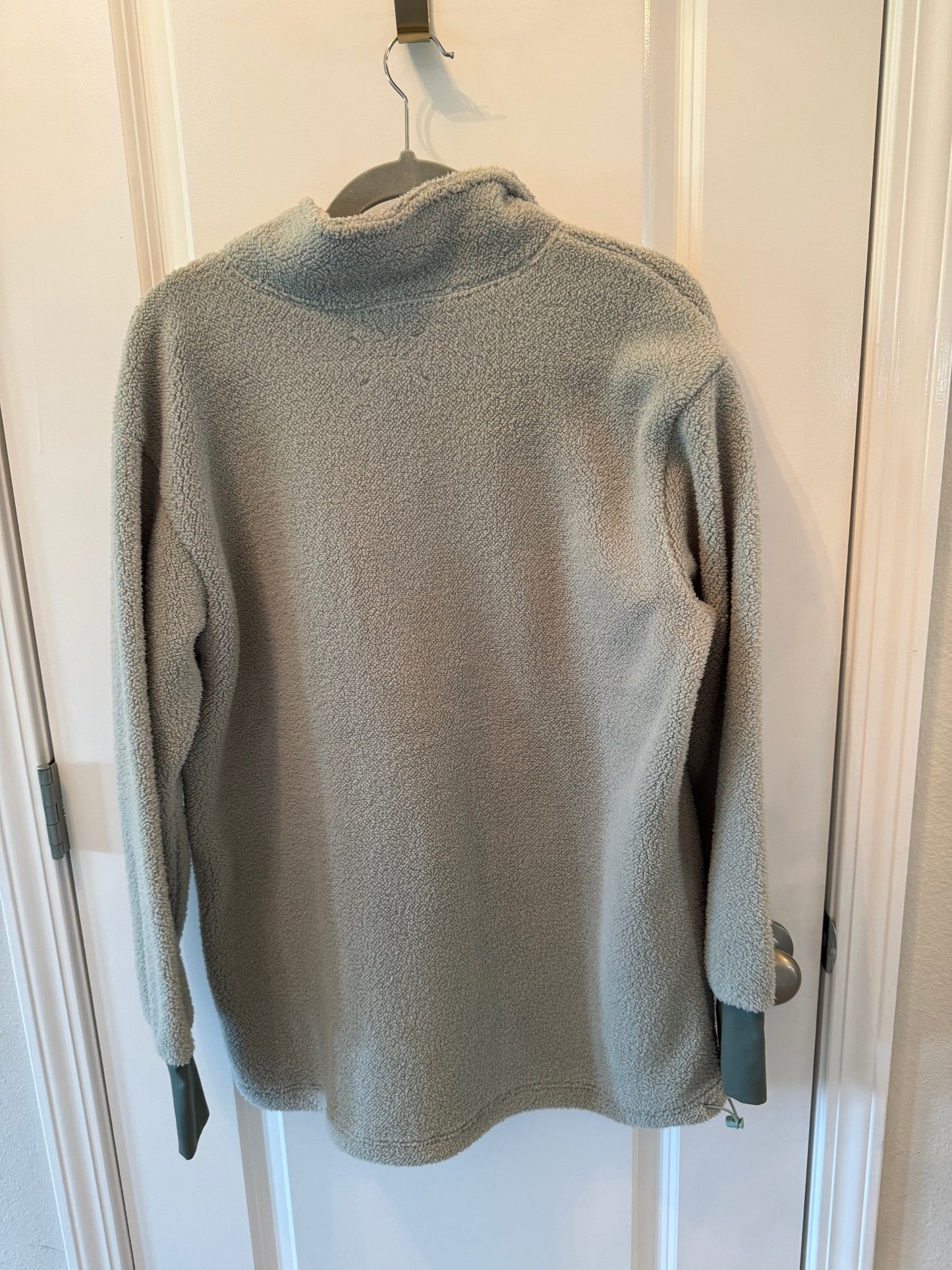 Aerie Sherpa Pullover Women’s Size Medium Gray Hunter Green