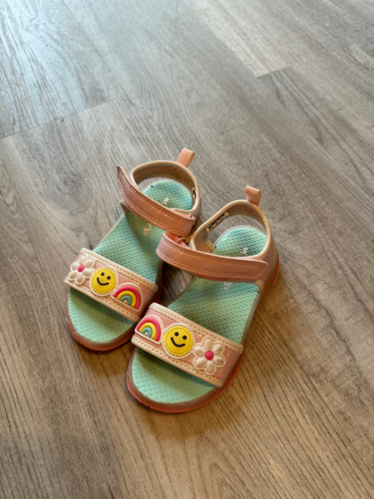 Carter’s Rainbow Smile Sandals Toddler Girl Size 8 Pink Mint