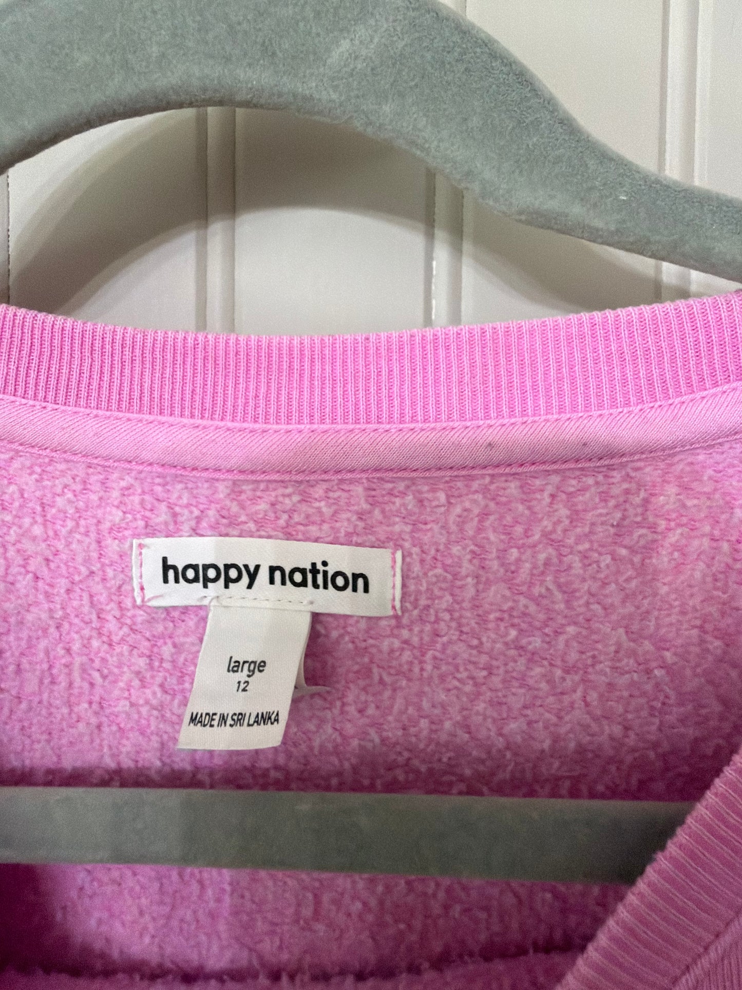 Happy Nation Sweatshirt Girl’s Size Large (12) Pink