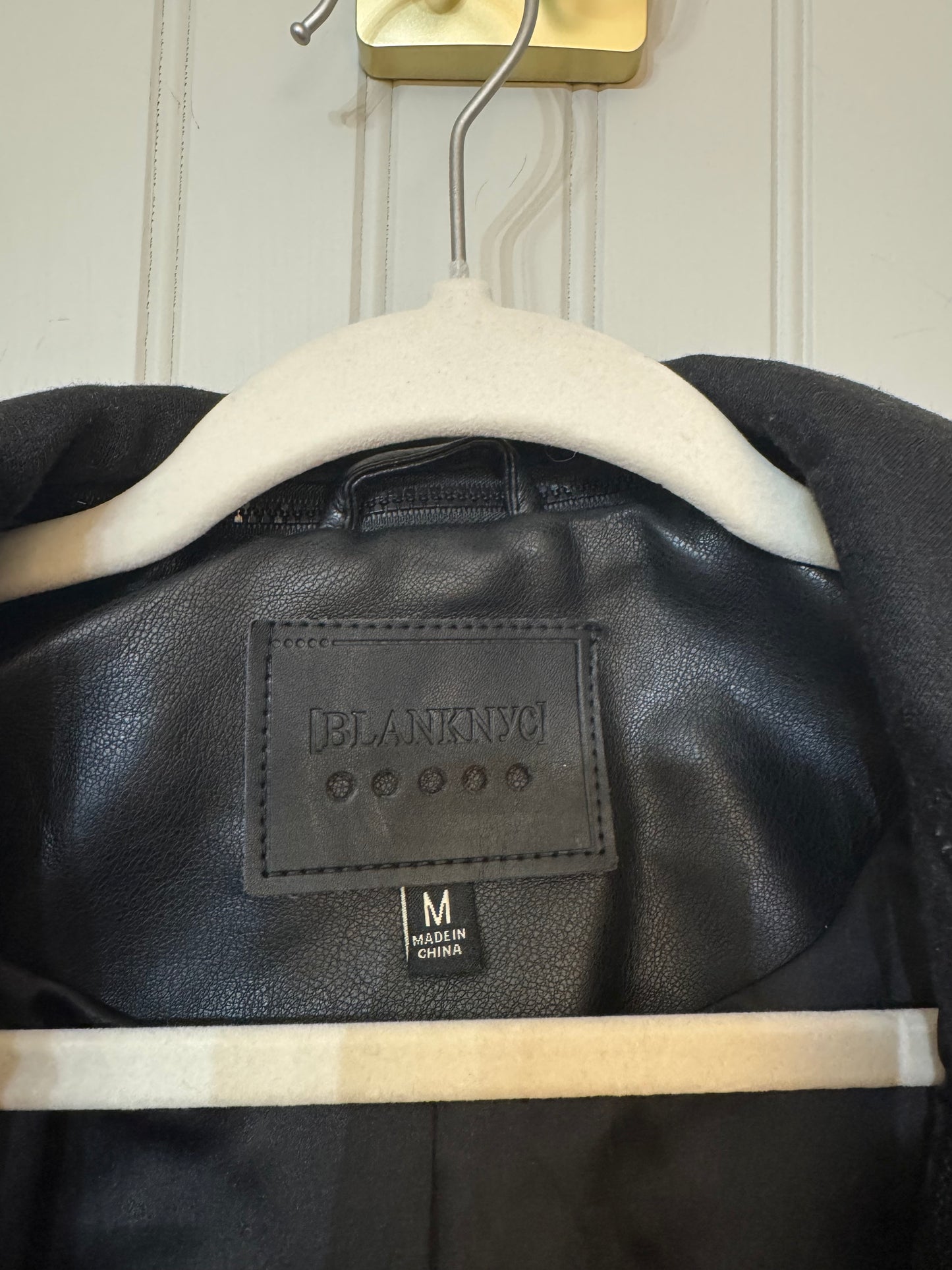 Blank NYC Hooded Moto Jacket Women’s Medium Black