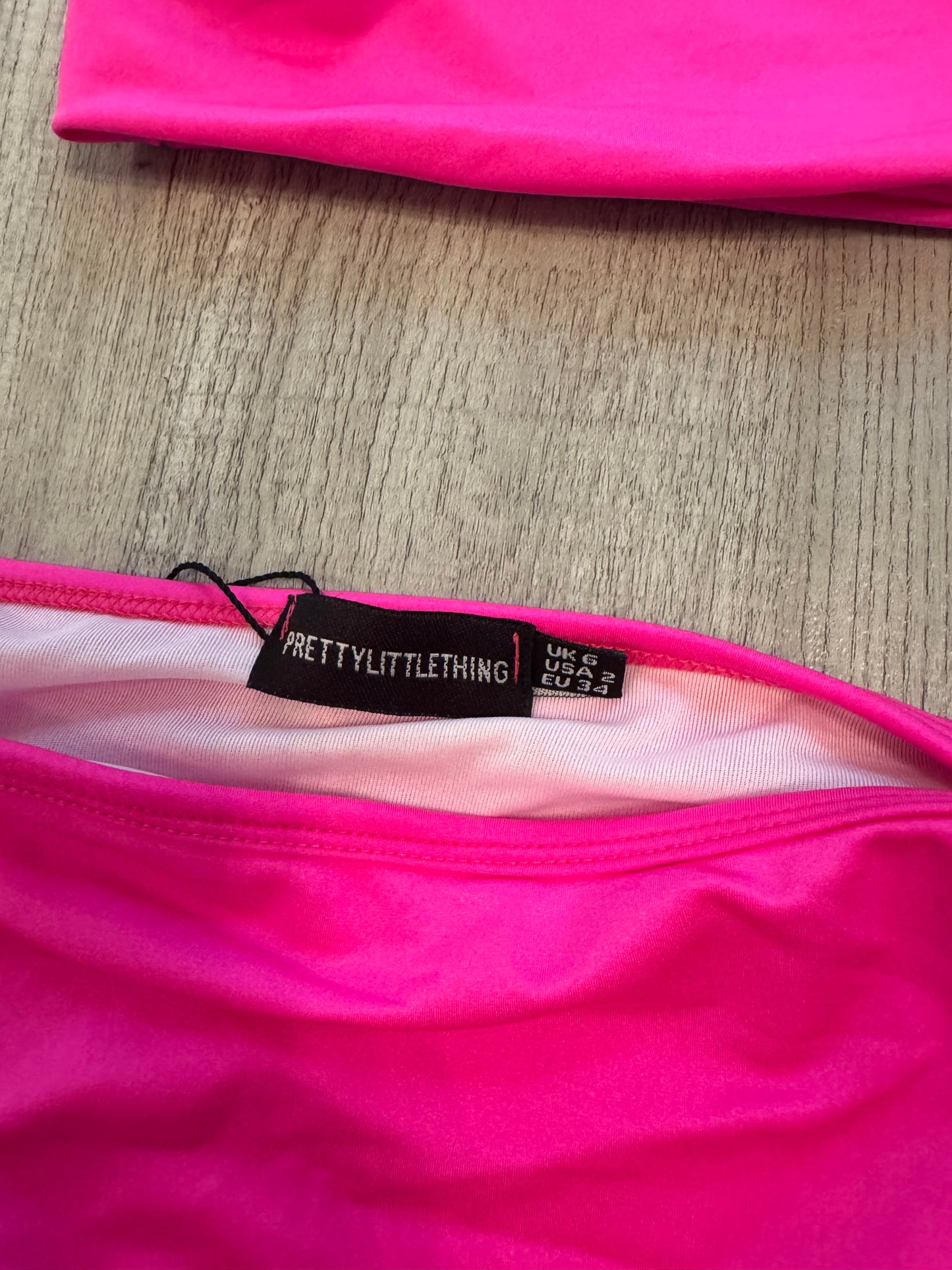 Prettylittlething Bikini Swimsuit Women’s Size 2 Hot Pink