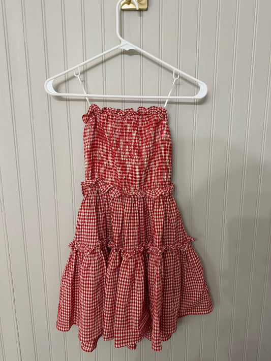 All in Favor Red Gingham Dress Size Small