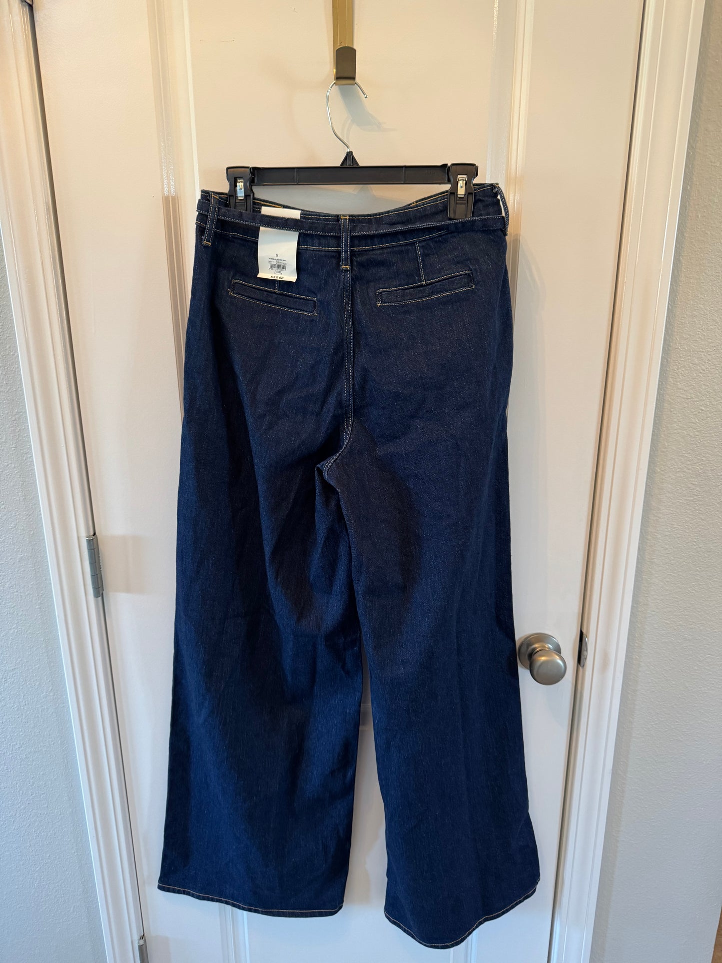 Free Assembly High Rise Wide Leg Trouser Jeans Women’s 6 Dark Wash NWT