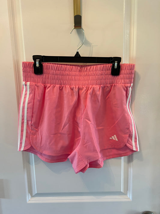 Adidas Pacer Training 3 Stripe Active Shorts Women’s Size Medium Pink