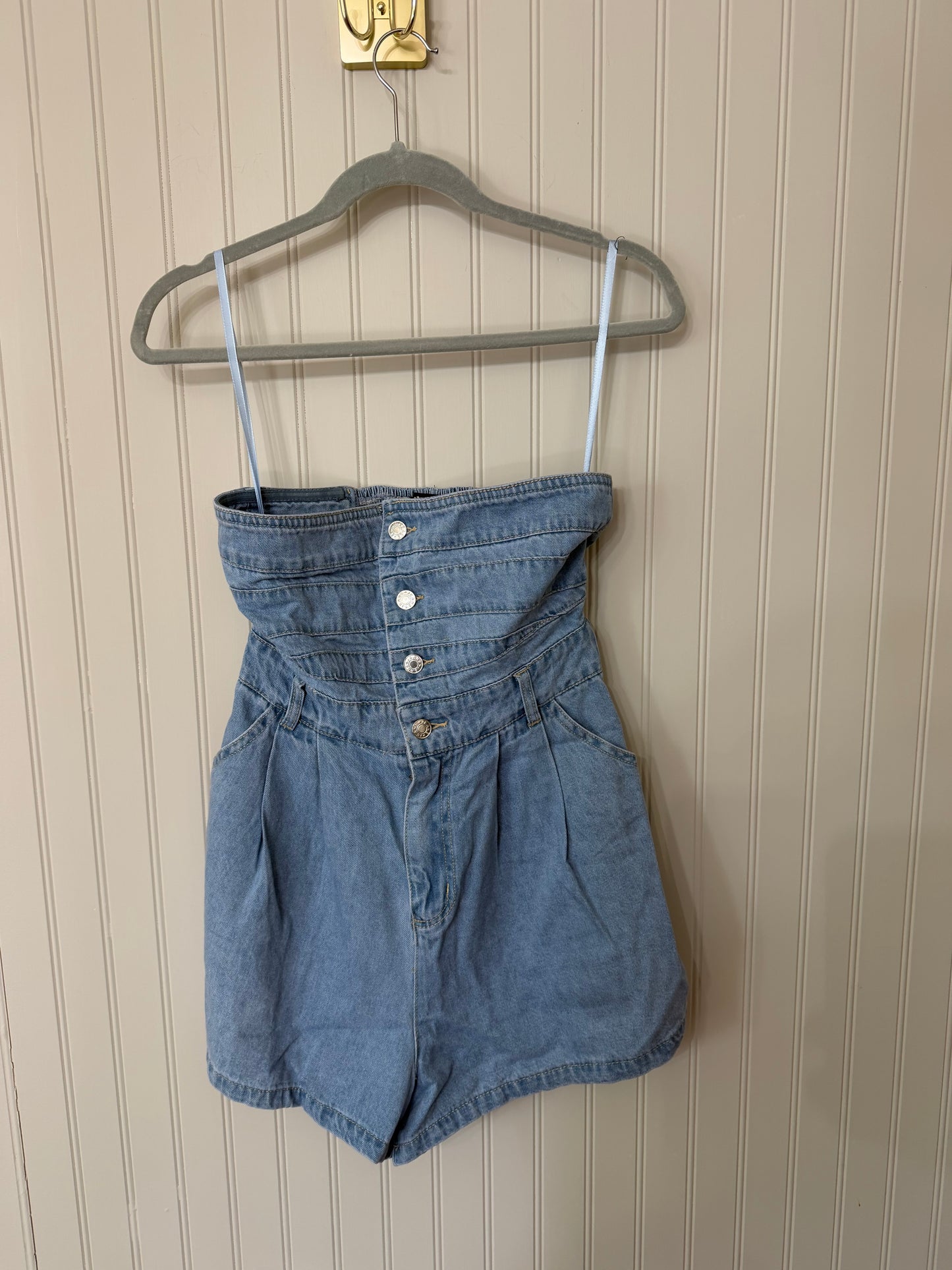 Flying Tomato Doing The Most Denim Romper Women’s Small