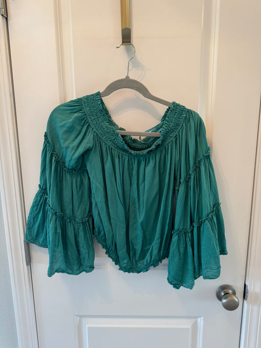 Free People Peasant Top Women’s XS Teal