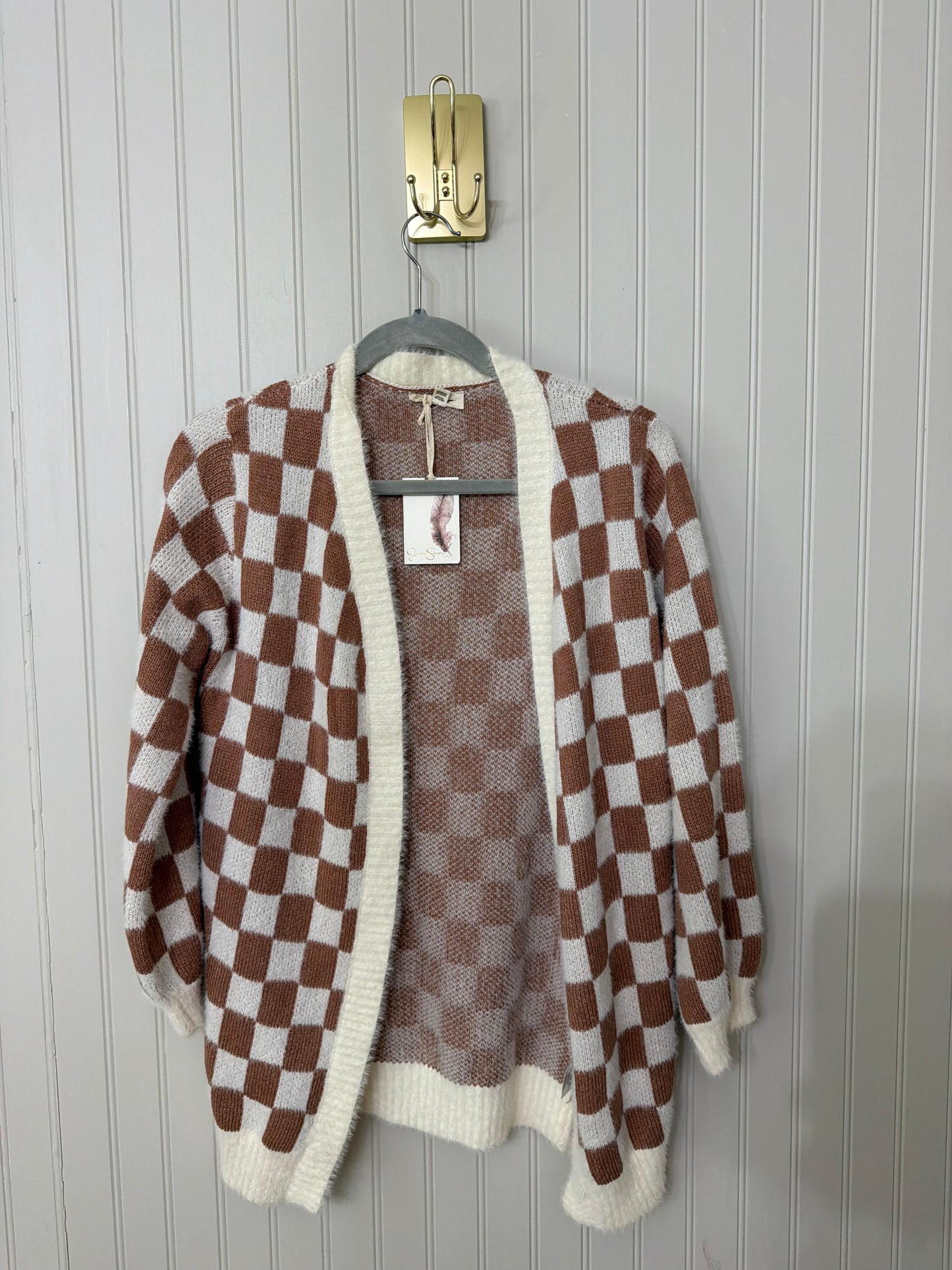 Jessica Simpson Checkered Cardigan Girl’s Size Large (12) NWT