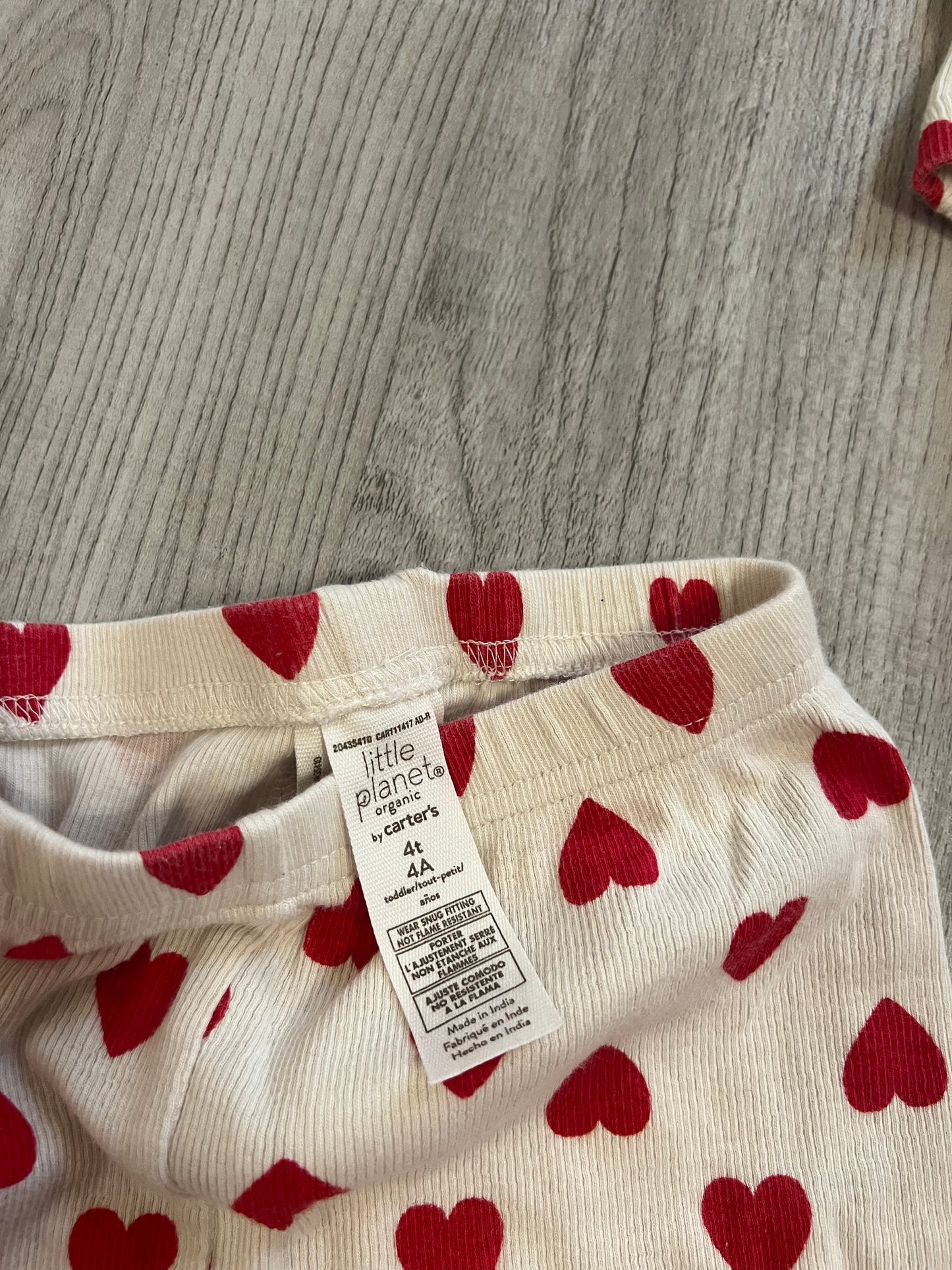 Toddler Heart Pajamas Size 4 Years