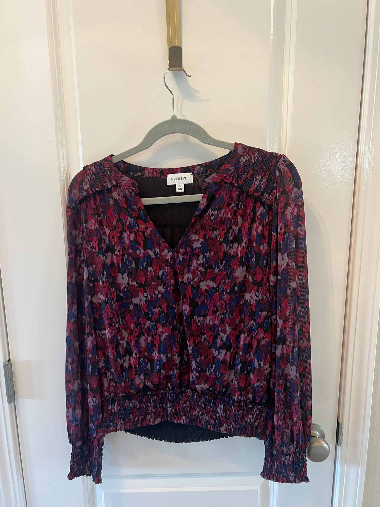 Evereve Floral Top Women’s Size Small Purple