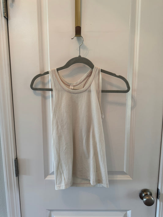 Lululemon Tank Women’s Size 6 Off White w Light Pink Stitching