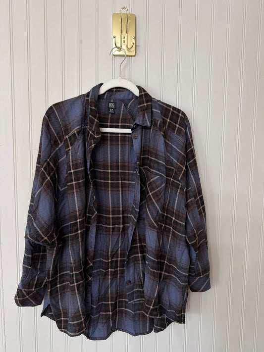 BDG Plaid Flannel Shirt Women’s Small Navy