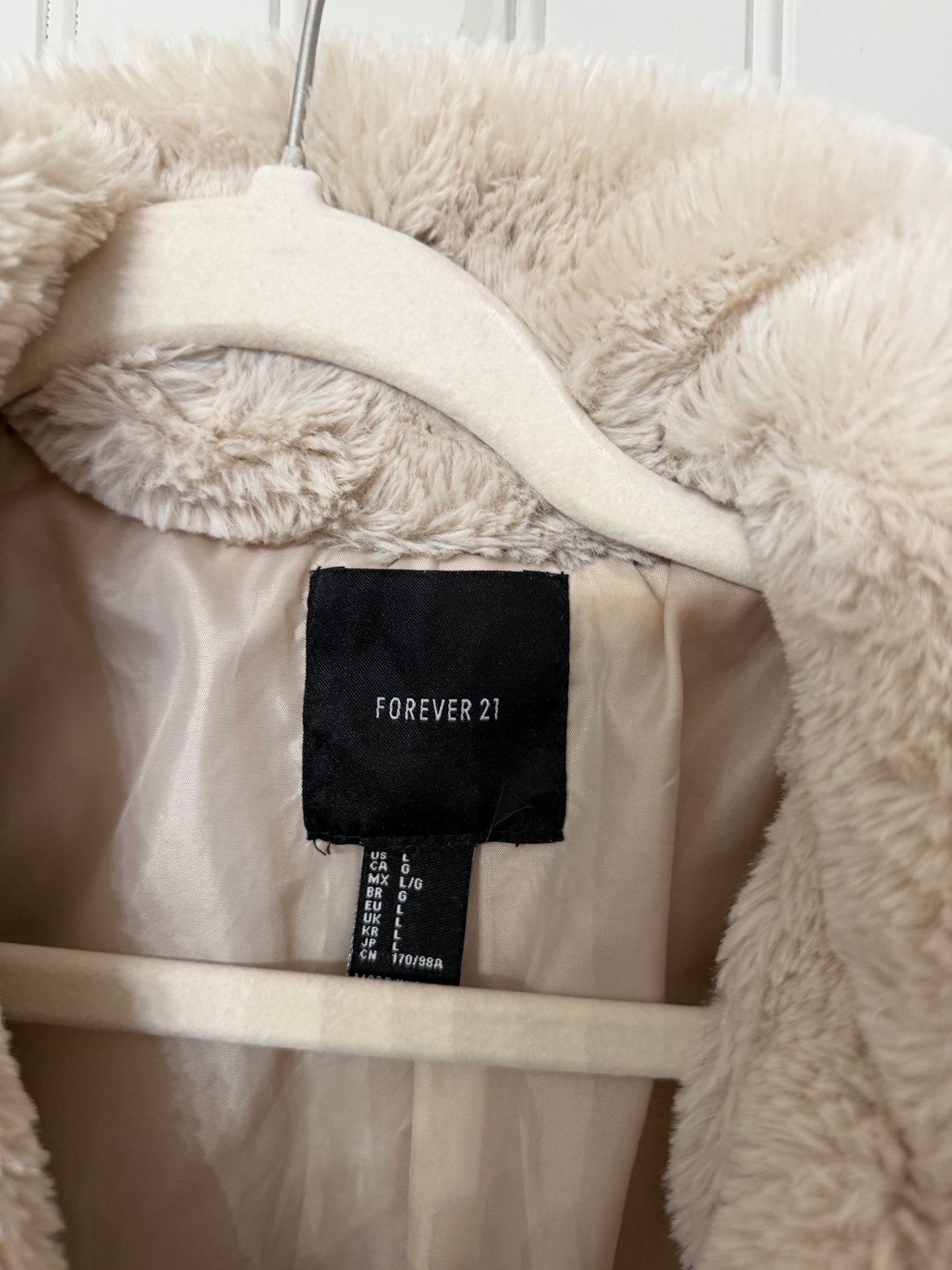 Forever 21 Faux Fur Teddy Coat Women’s Large