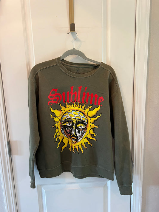Sublime Graphic Band Crewneck Sweatshirt Women’s Size Medium Olive