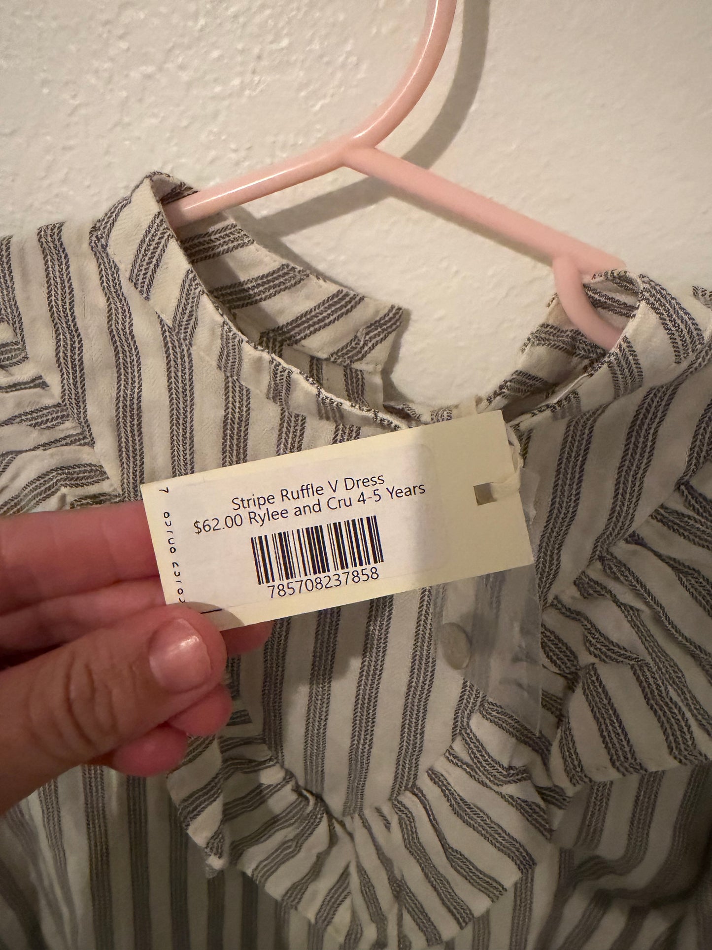 Rylee + Cry Stripe Ruffle Dress Toddler Size 4-5 Years NWT