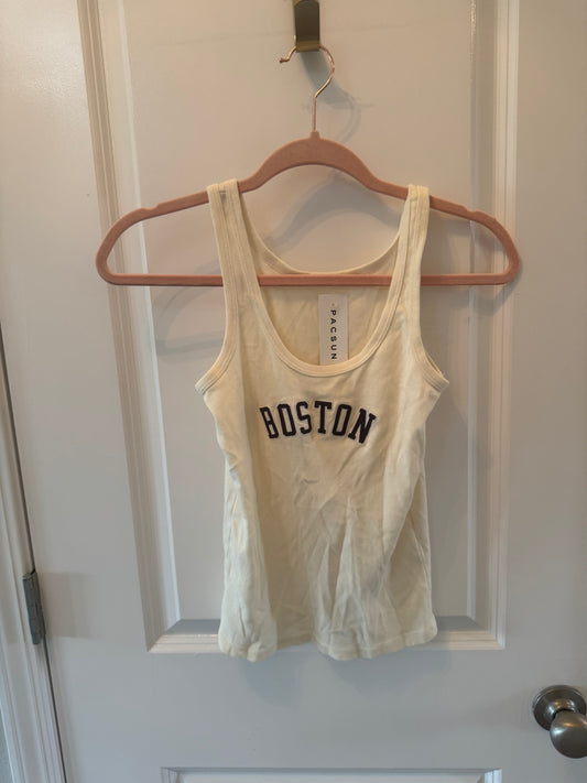 Brandy Melville John Galt Beyonca Boston Embroidered Tank Women’s One Size NWT