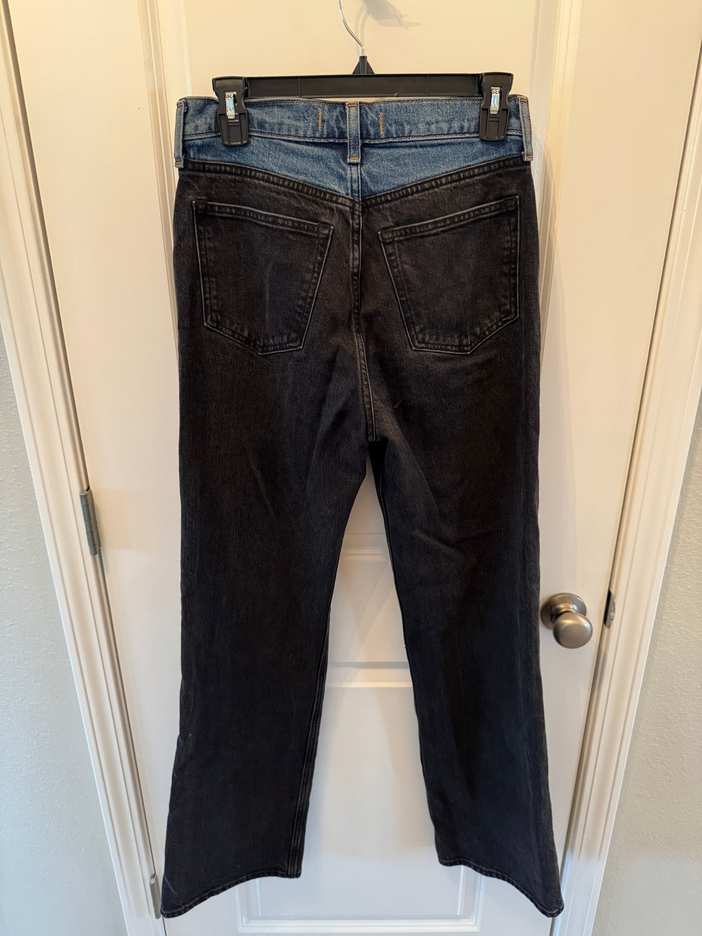 Abercrombie & Fitch The 90s Relaxed Dark Wash Jeans High Rise Women’s 4 Long Black