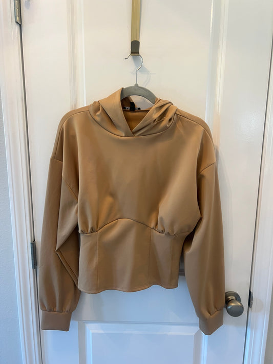 Express Fitted Hoodie Women’s Size Large Tan