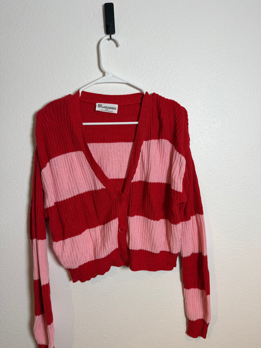 NB Stripe Cardigan Women’s Medium Red