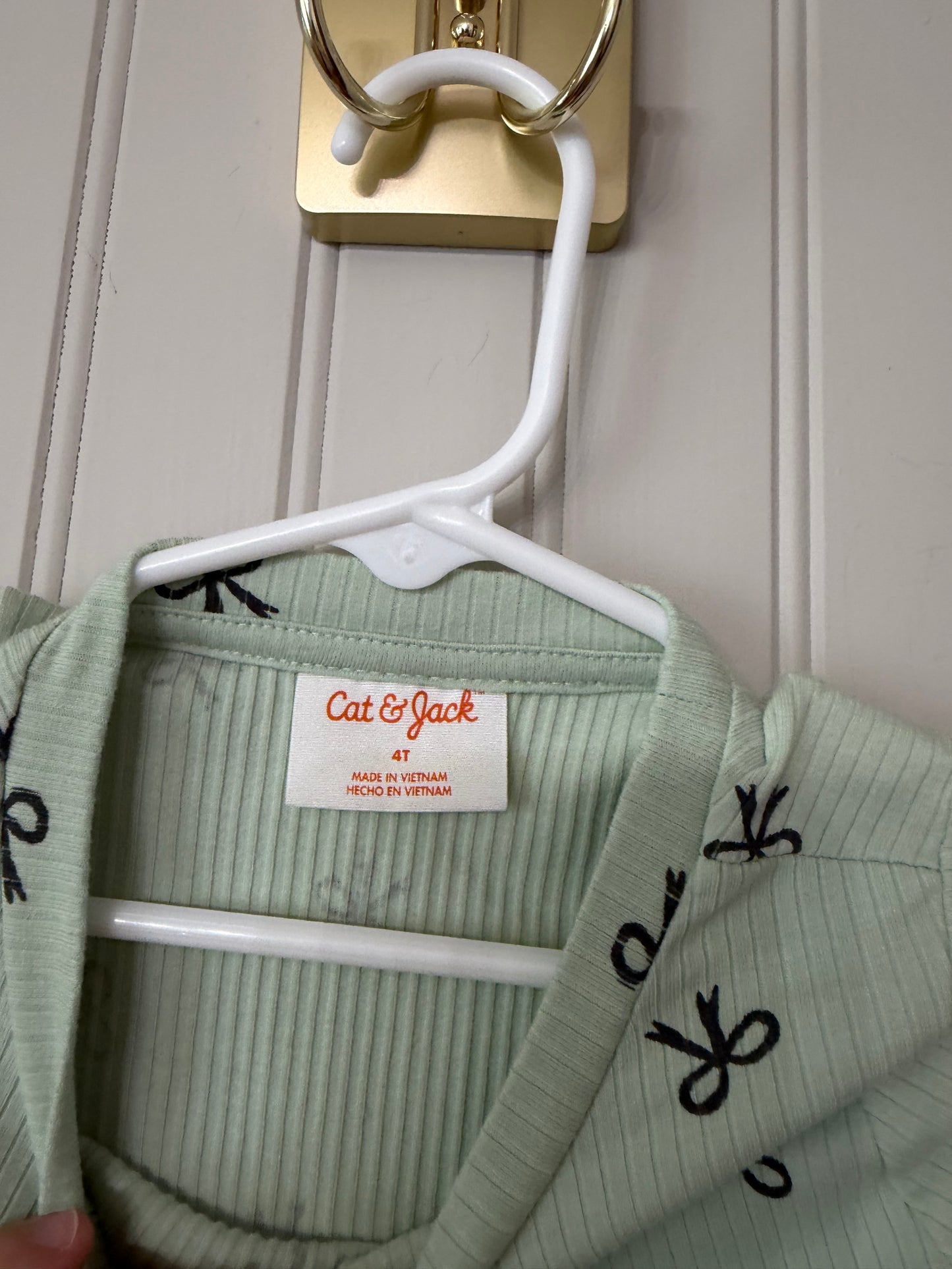 Cat & Jack Bow Print Top Toddler Size 4T