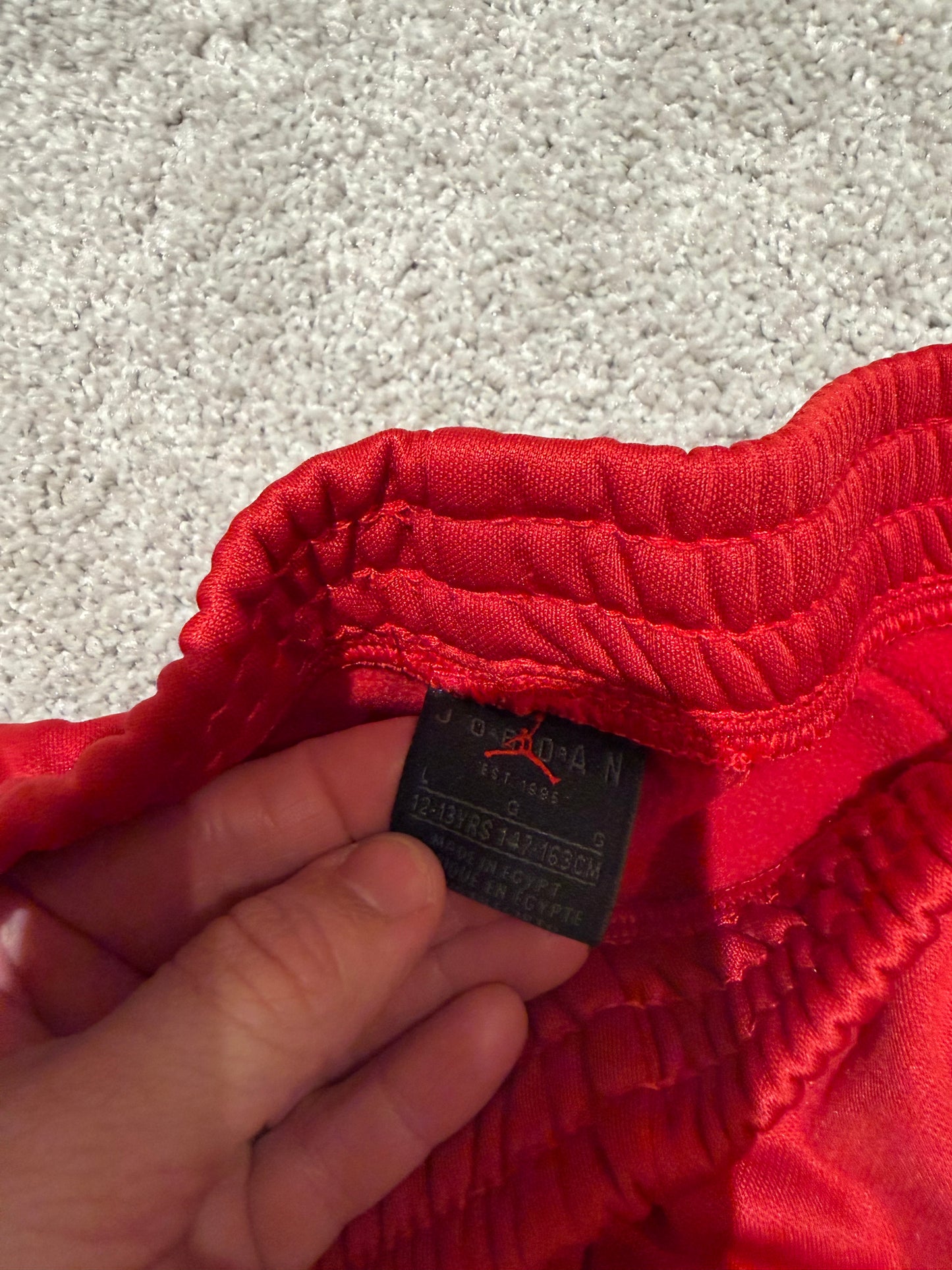 Jordan Athletic Pants Youth Size Large Red