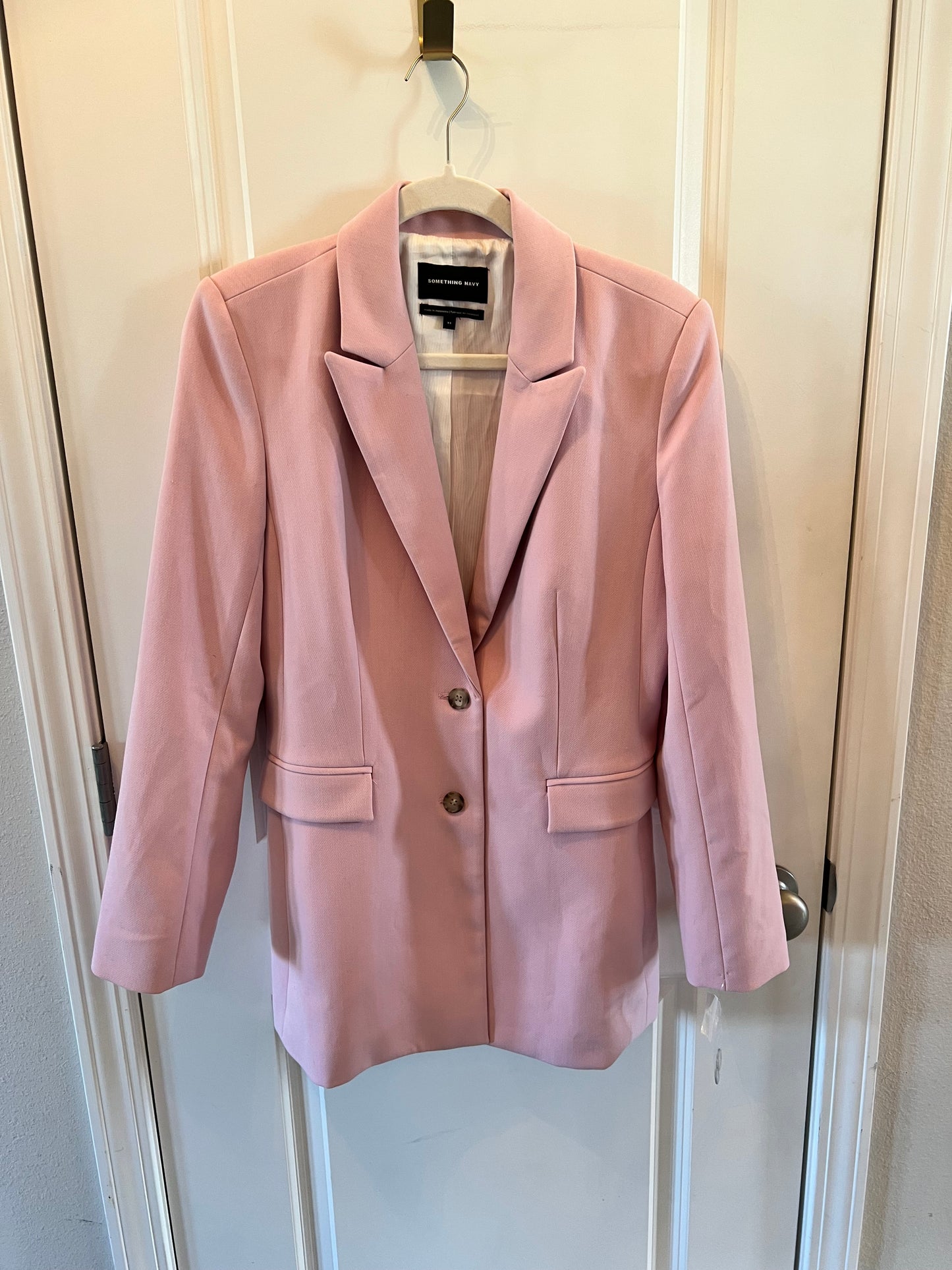 Something Navy Oversized Blazer Women’s Size XS Light Pastel Pink