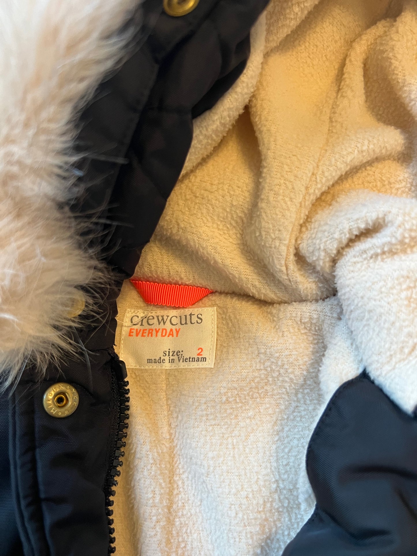 JCrew Crewcuts Fishtail Parka w PrimaLoft Toddler Girl Size 2T Black