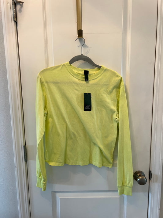 Wild Fable Cropped Crewneck Long Sleeve Top Women’s Size XS Highlighter Yellow