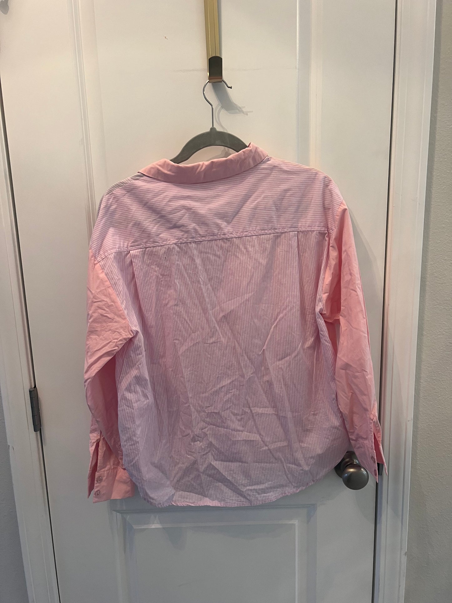 Kori Stripe Two Tone Button Front Top Women’s Size Small 4-6 Pink