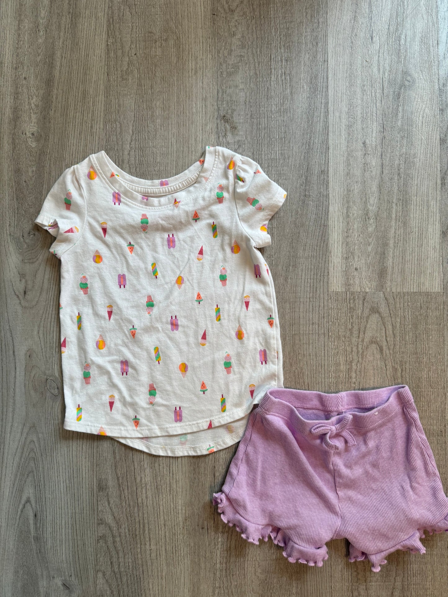 Popsicle Outfit Toddler Girl Size 3T White Lilac