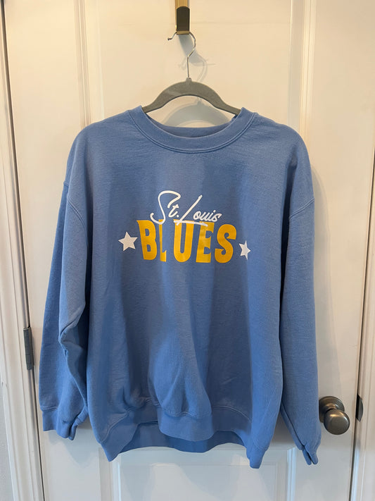 NHL STL Blues Sweatshirt Women’s Size Large 12-14 Dusty Blue