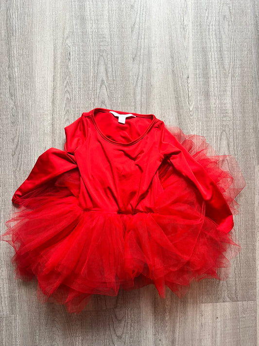 I Love Plum Dress w Tutu Toddler Girl Size 2 Years Red