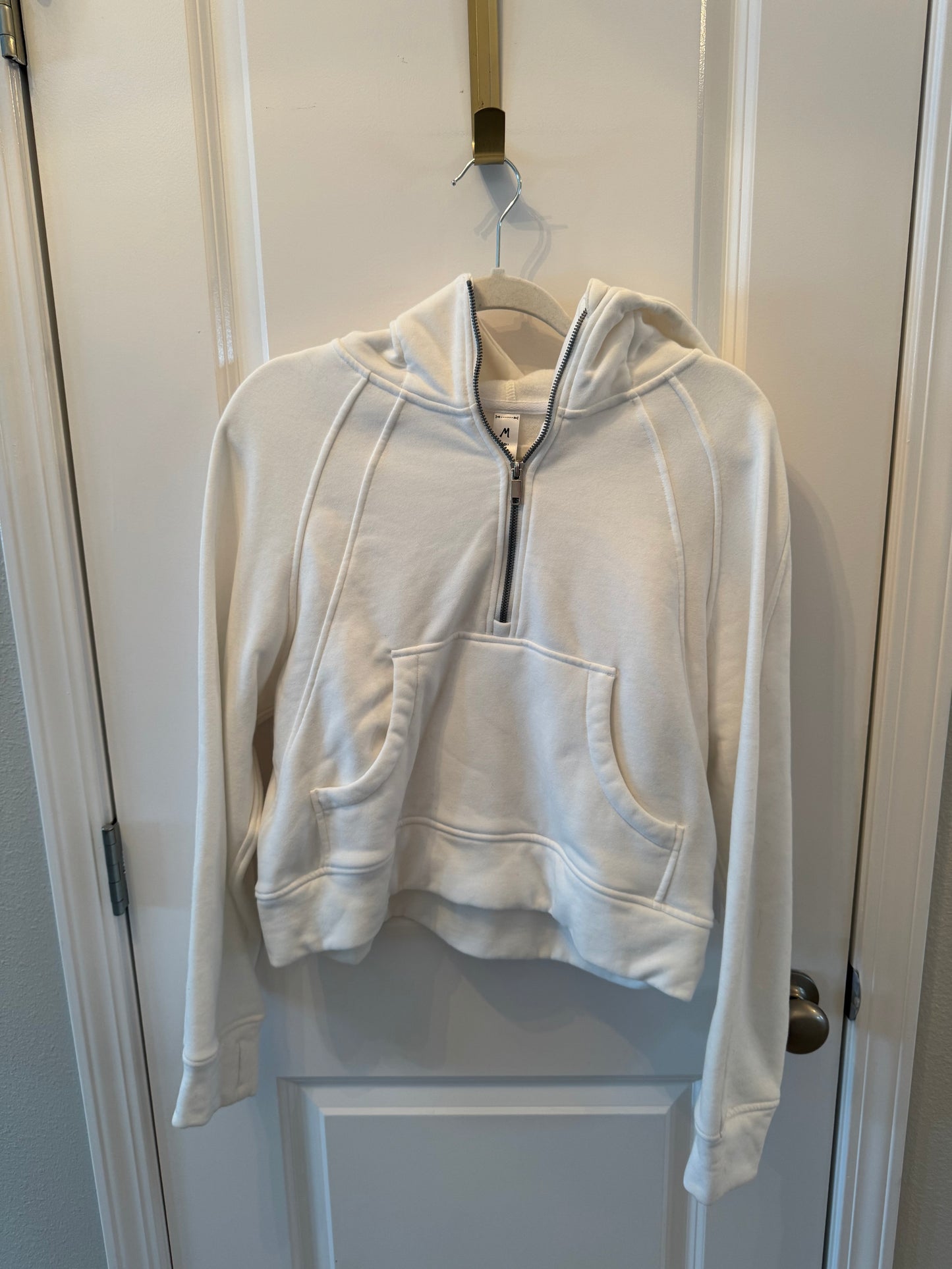 Half Zip Pullover Hoodie Women’s Size Medium White