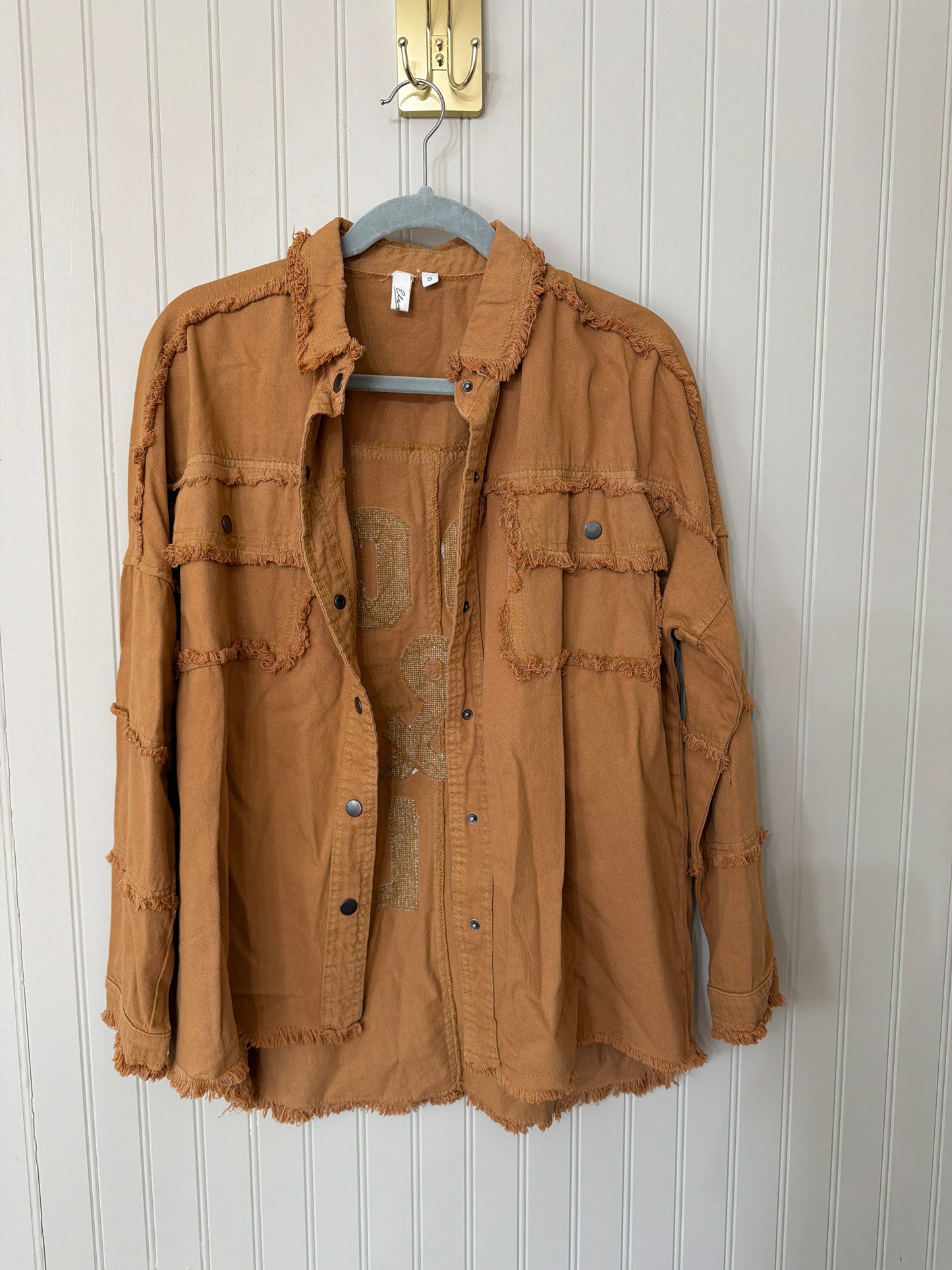 Rock & Roll Button Down Shirt Women’s Small Tan