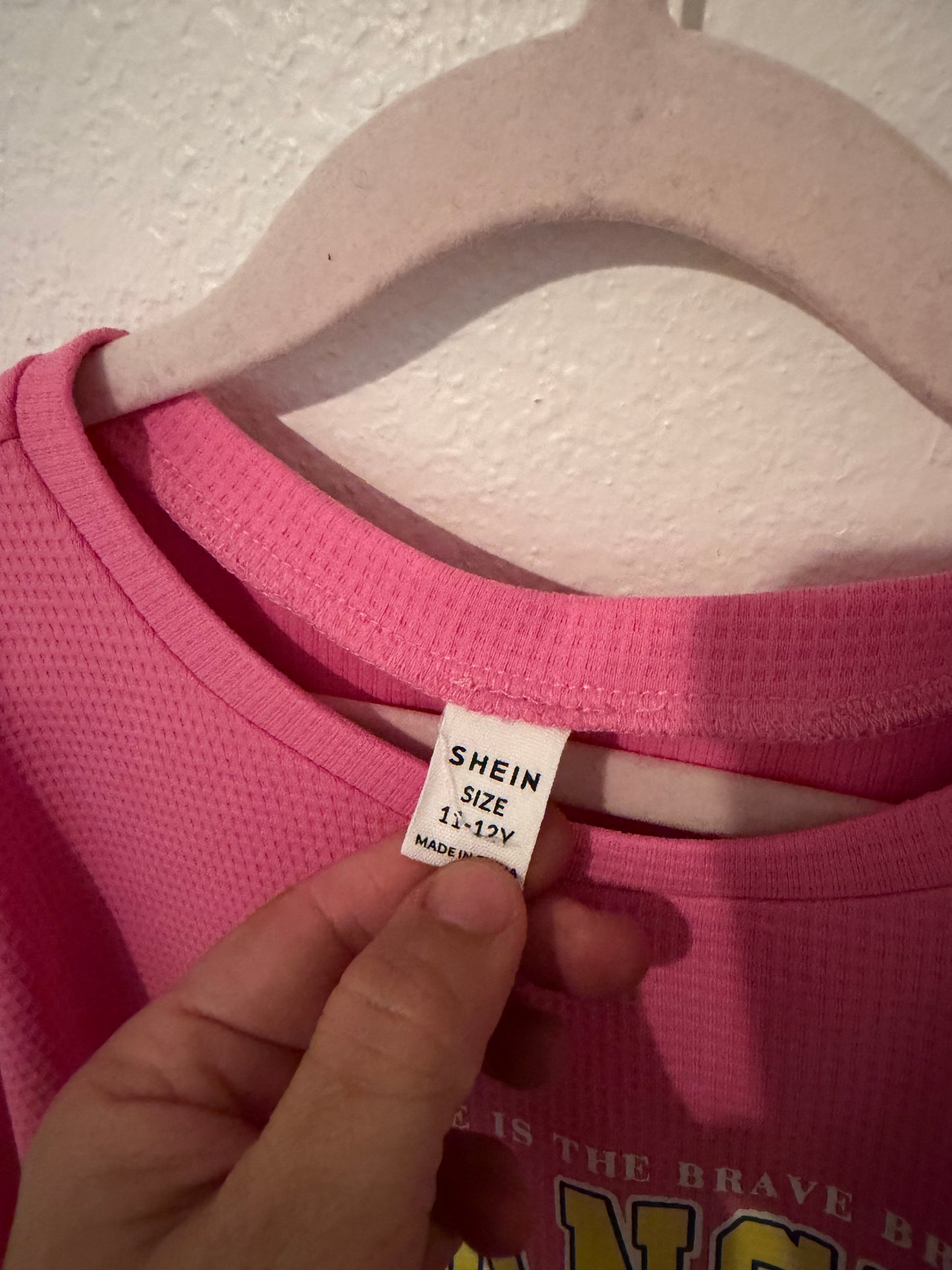 LA pink long sleeve size 11-12 years