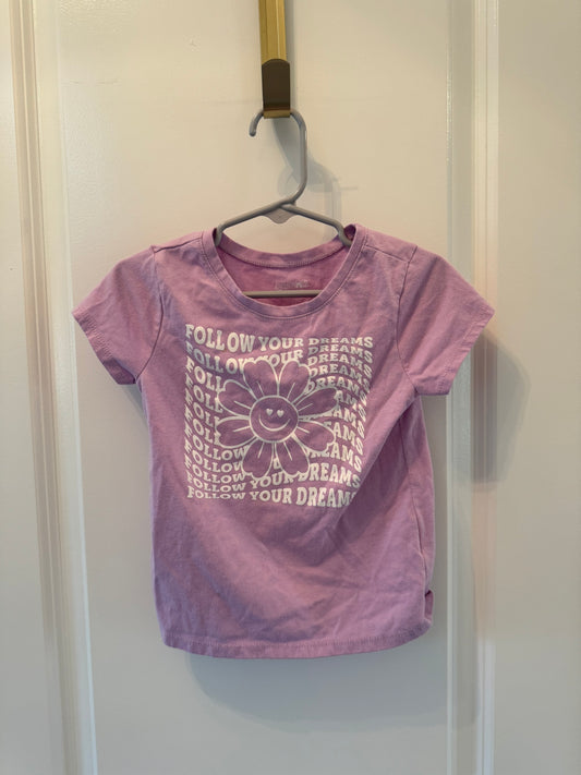 Follow Your Dreams Graphic Tee Toddler Girl Size 3T Lilac