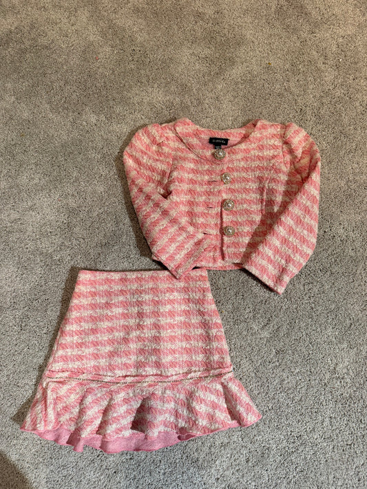 Tweed Matching Set Toddler Set Size 4 Pink