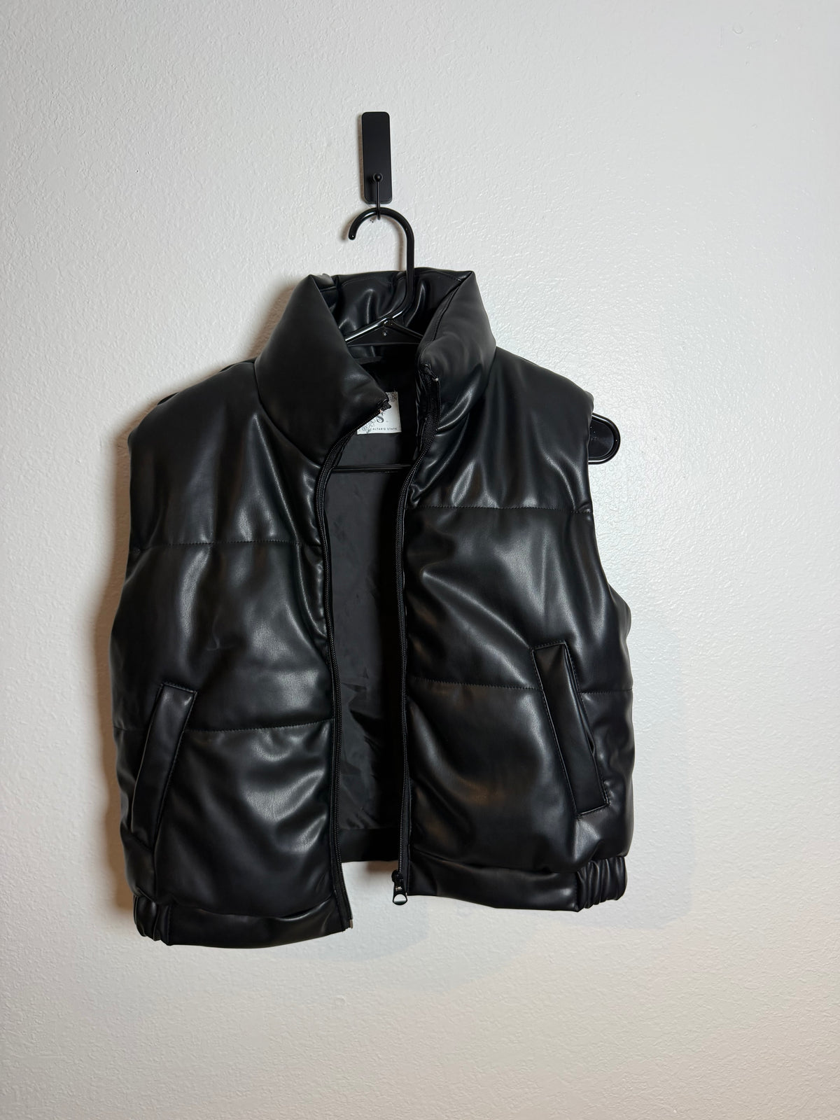 Black Faux Leather Vest Size Small