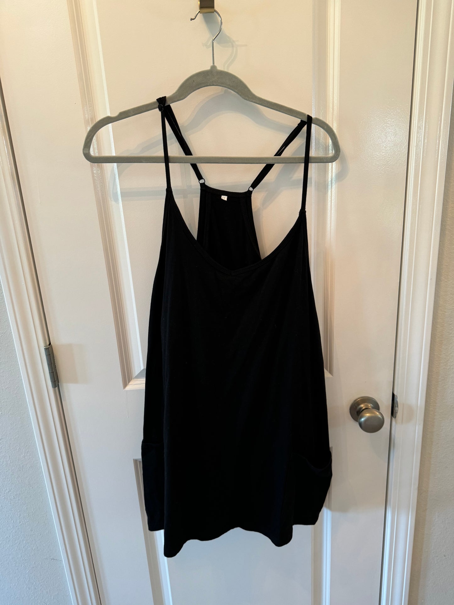 Strappy Active Dress w Built In Shorts Women’s Size XL Black