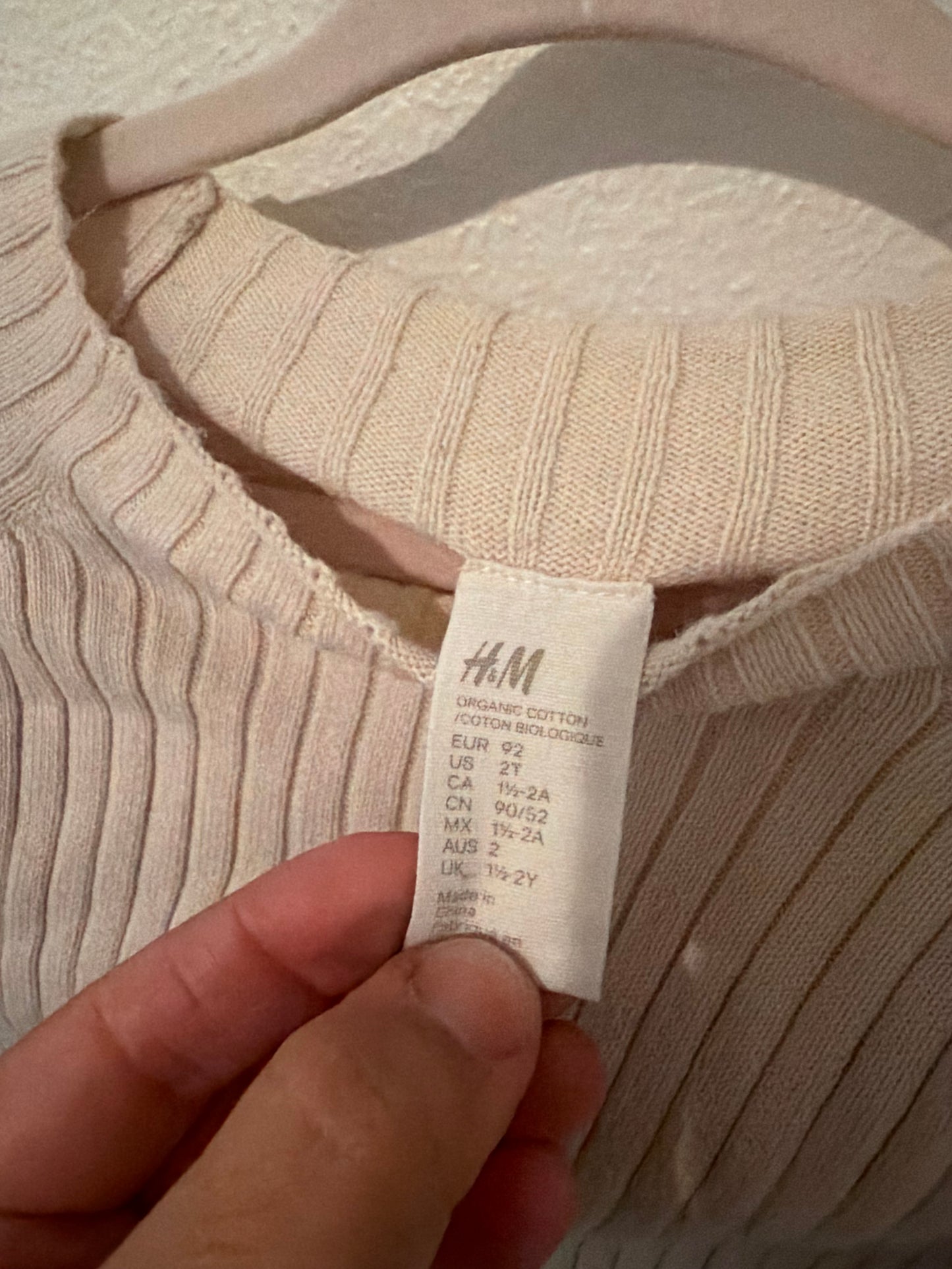 H&M Knit Sweater Toddler Size 2T Cream