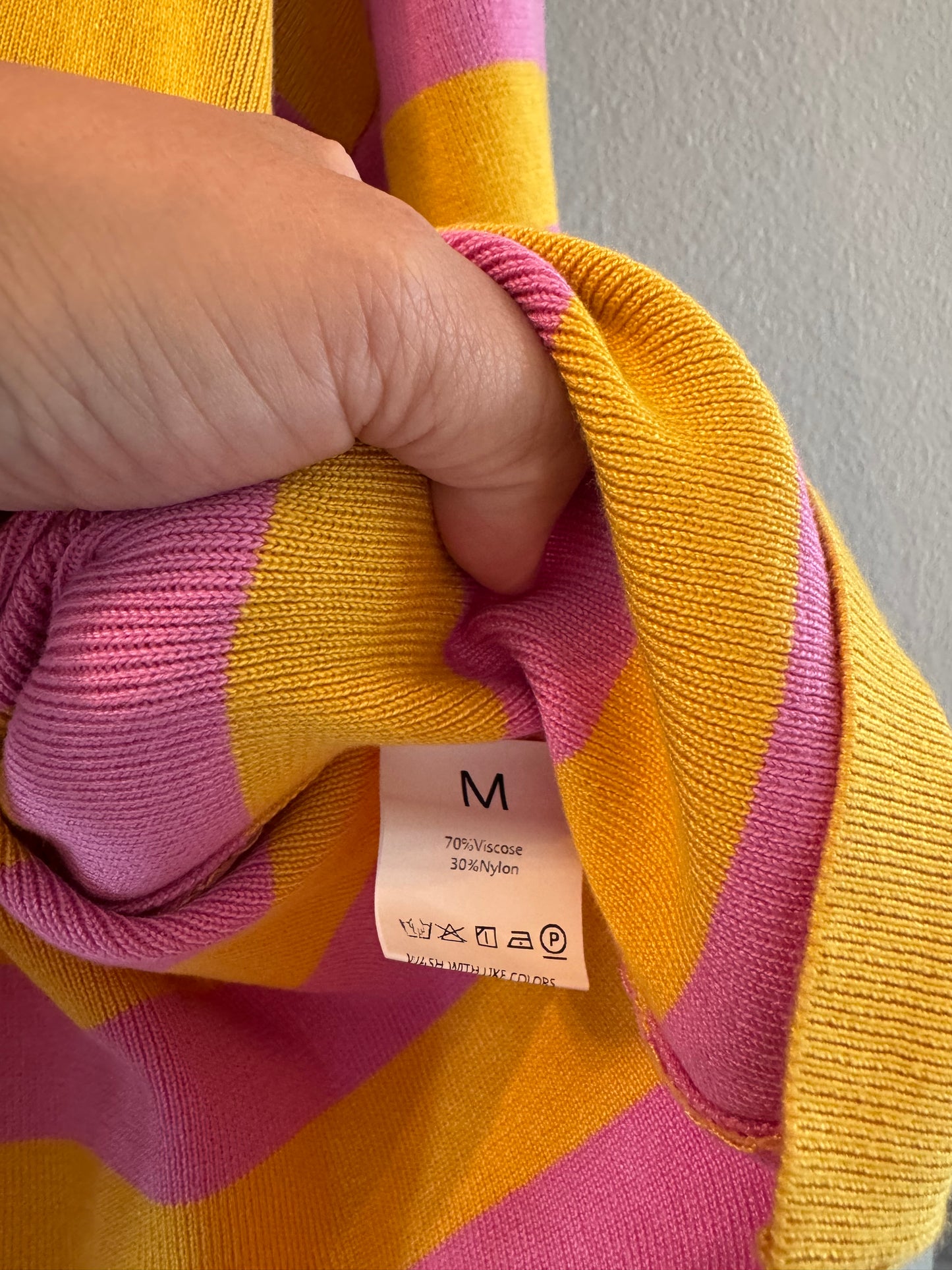 Stripe Knit Matching Set Women’s Medium Pink Yellow
