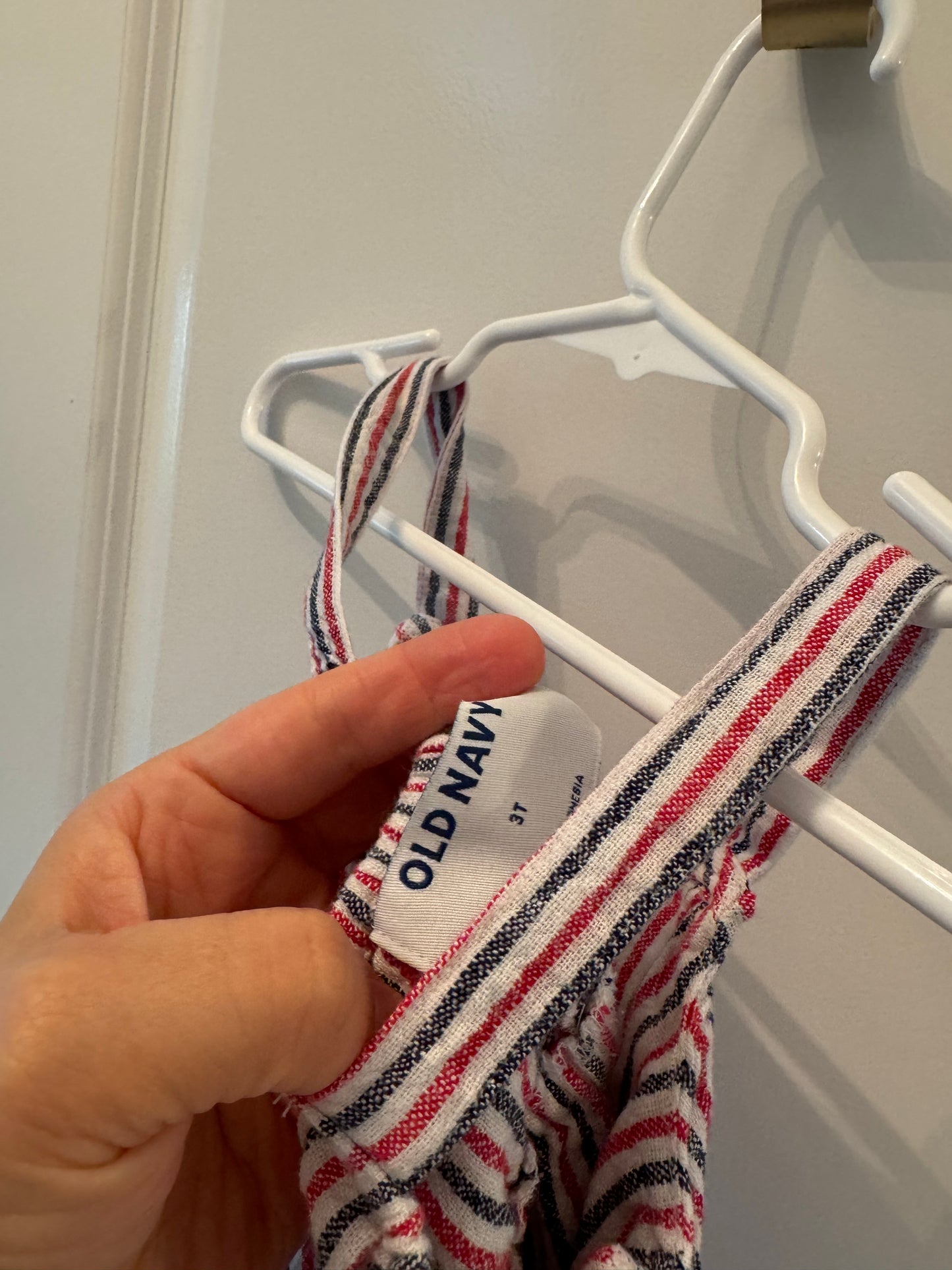 Old Navy Americana Stripe Romper Toddler Girl Size 3T Red White Blue